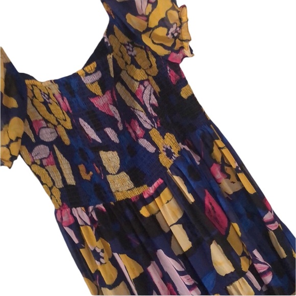 Woman’s Katy Ireland colorful stretchy spring abstract all over print maxi dress - Picture 4 of 17